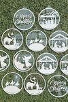 12 pcs Acrylic Christmas Ornaments 1/8" Thick (Size 4") (6 different designs - 2 of each design) see description.