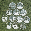 12 Units Acrylic Christmas Ornaments 1/8" Thick (Size 4") (6 different designs - 2 of each design) see description.